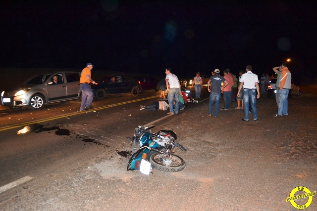 Grave acidente entre moto e retroescavadeira na rodovia PR 880 em Realeza