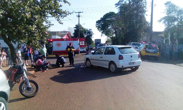 Motociclista fica ferido em colisão na Rua Xambrê em Capitão