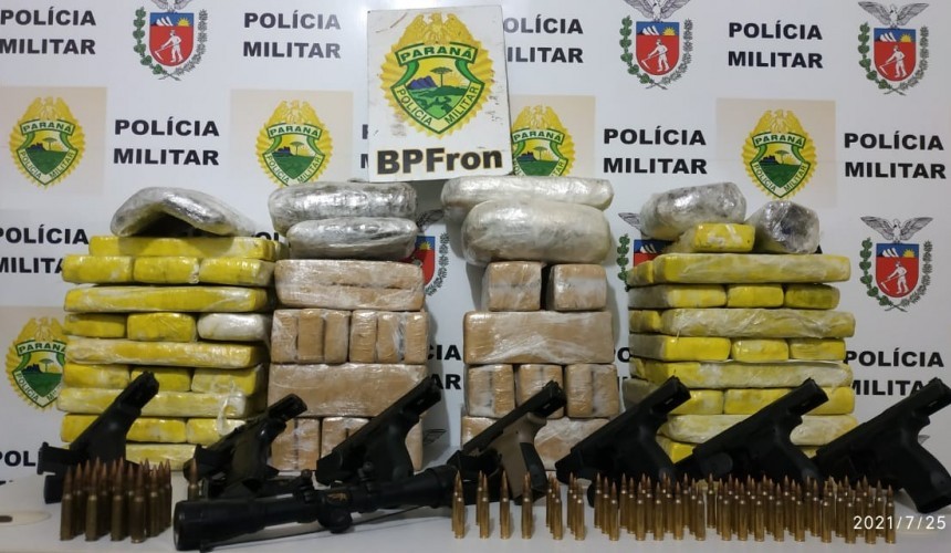 BPFRON apreende grande quantidade de drogas, armas e munições em Realeza