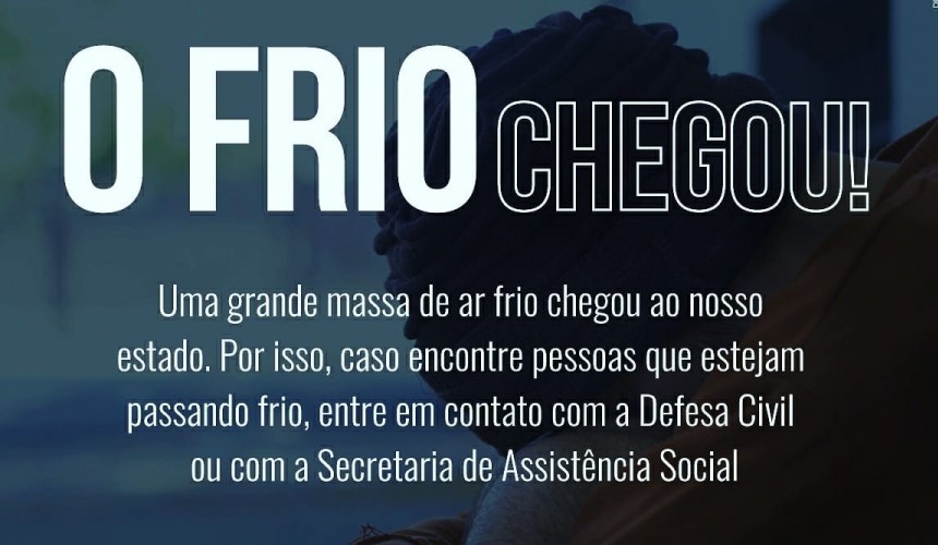 FRIO: Assistência Social de Capitão disponibiliza cobertores e abrigo para pessoas em vulnerabilidade