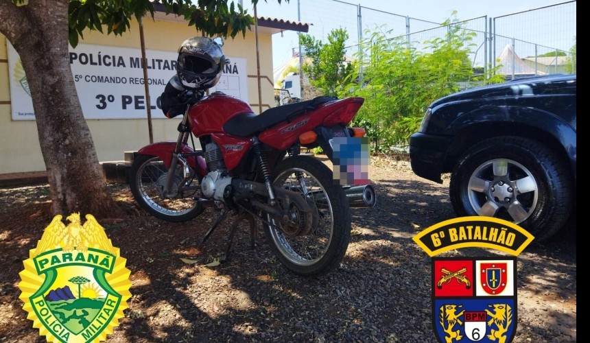 Polícia Militar apreende motocicleta com placa e cor adulterada