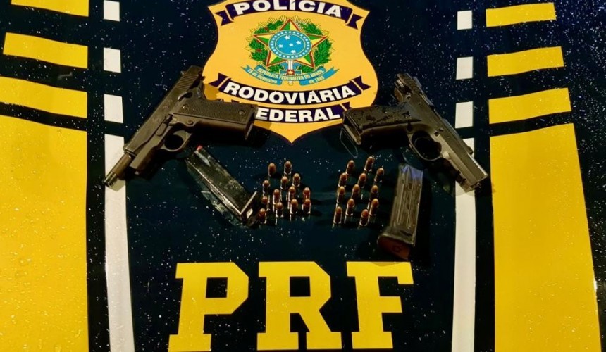 PRF apreende duas pistolas municiadas em Céu Azul