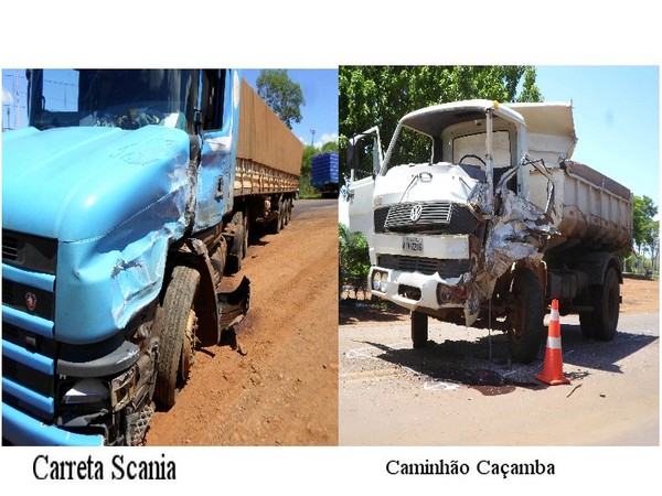Caminhão caçamba de Capitão e carreta Scania colidiram na BR 163