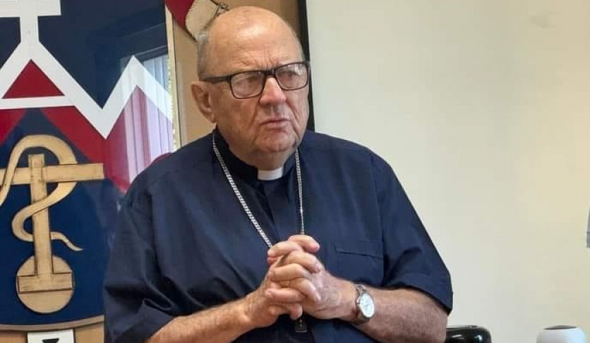 Arcebispo Dom Paulo de Conto fala para comunidade católica de Capitão, sobre sua chegada na Arquidiocese de Cascavel