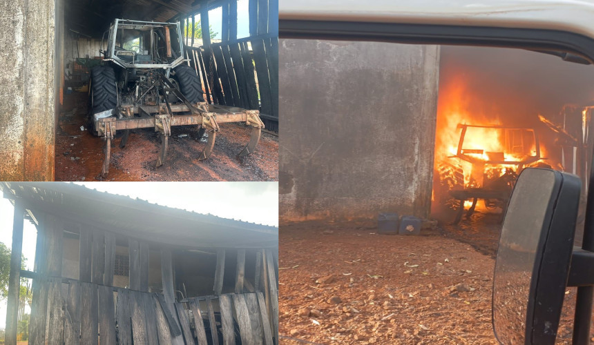 INCÊNDIO É REGISTRADO EM PROPRIEDADE RURAL NA LINHA FLOR DA SERRA EM BOA VISTA DA APARECIDA