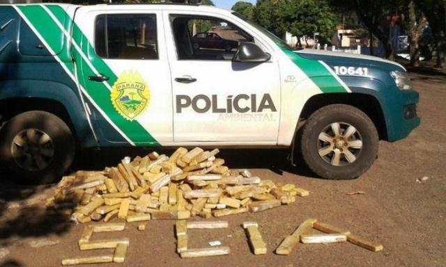 Polícia Ambiental apreende 184 kg de maconha em fundo falso de veículo em Realeza