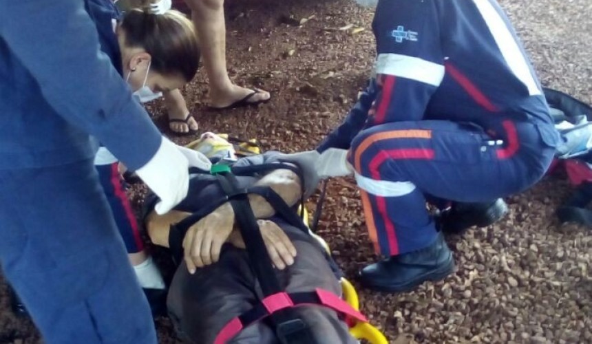 Homem sofre ferimentos enquanto fazia poda de árvore em Capitão