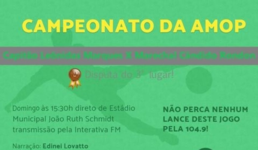 Capitão disputa domingo o terceiro lugar com Marechal no Futebol  de campo da Amop