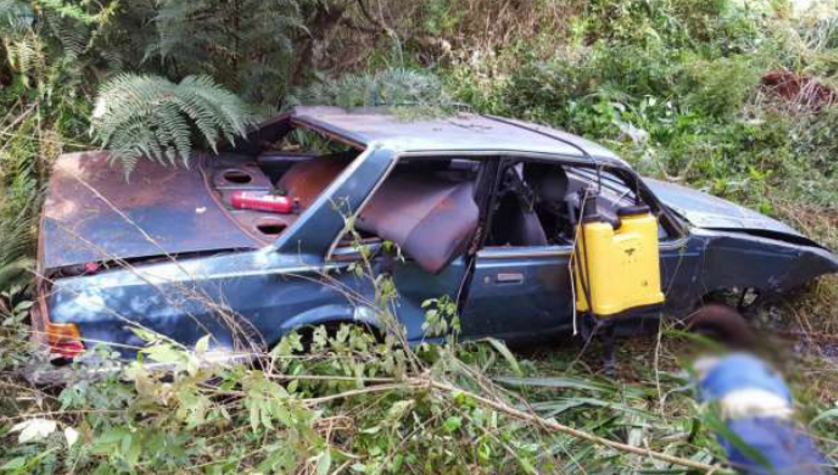 Casal de idosos morre após capotar carro na PR 180, em Rio do Salto - Cascavel