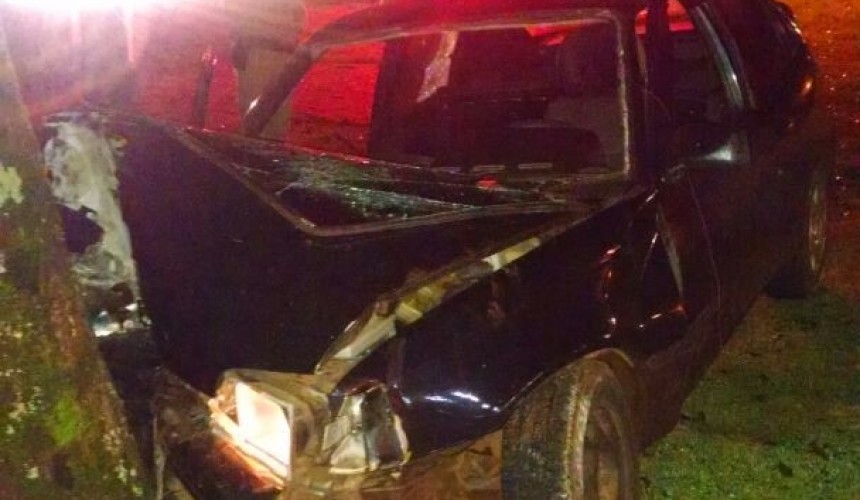 Motorista bate carro em arvore em Capitão.