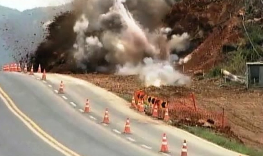 BR 163 será interditada para detonação de rochas em Capitão. Transito será desviado pela Av. Iguaçu