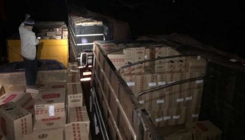 PF e BPFron apreendem carga de cigarros avaliada em R$ 4,5 milhões, em Guaíra
