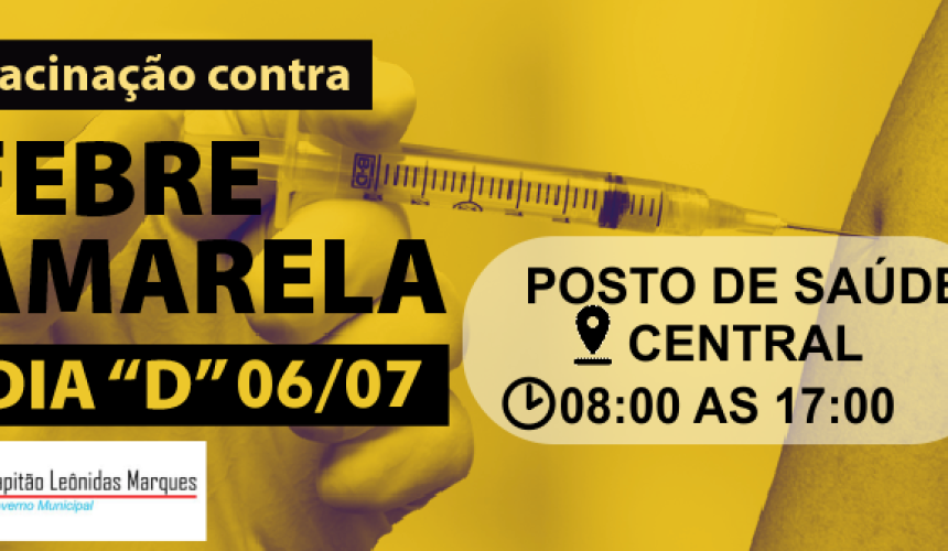 Secretaria de saúde convoca população para o dia D de vacinação contra febre amarela em Capitão