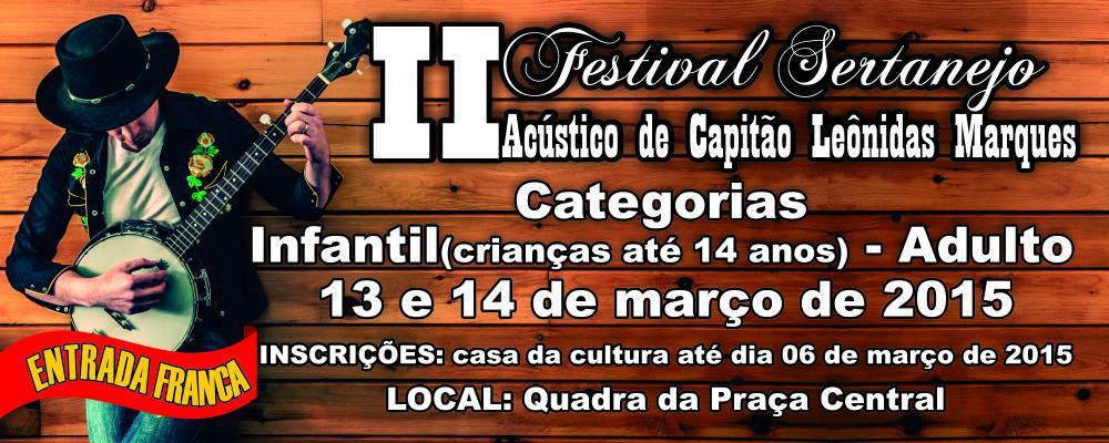 Segundo festival acústico sertanejo acontece hoje e amanha em Capitão