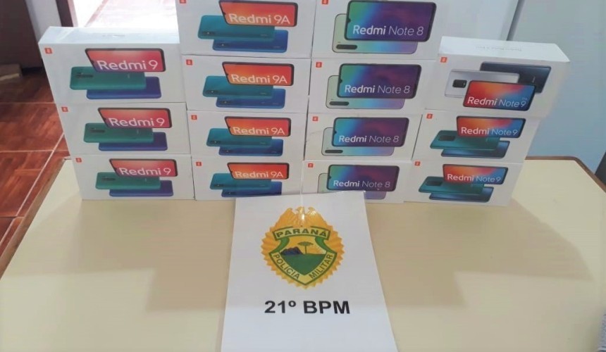 PM apreende mais de 20 mil em celulares contrabandeados em Pérola do Oeste
