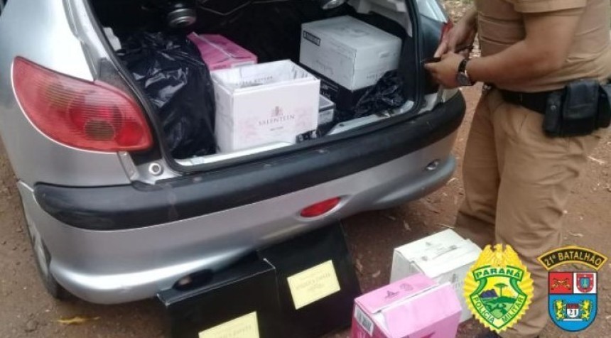 Polícia Militar de Realeza apreende carga de vinho argentino