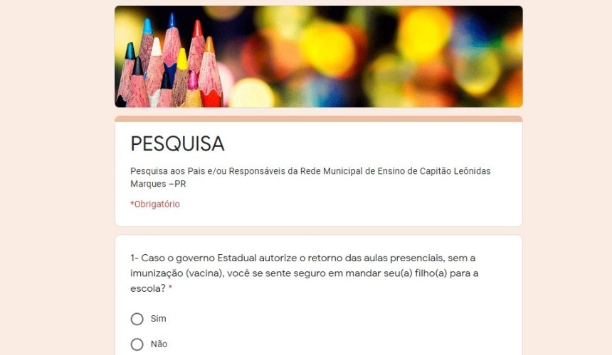 Educação de Capitão realiza pesquisa com pais e responsáveis sobre volta das aulas presencias