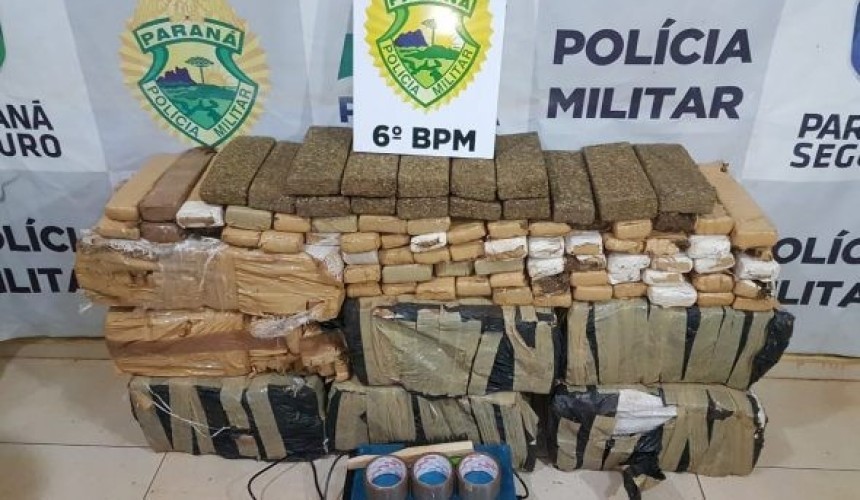 Polícia Militar apreende 205 quilos de maconha em residência em Cascavel