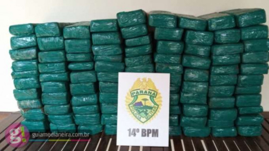 Polícia Militar apreende 95 kg de maconha no interior de Itaipulândia