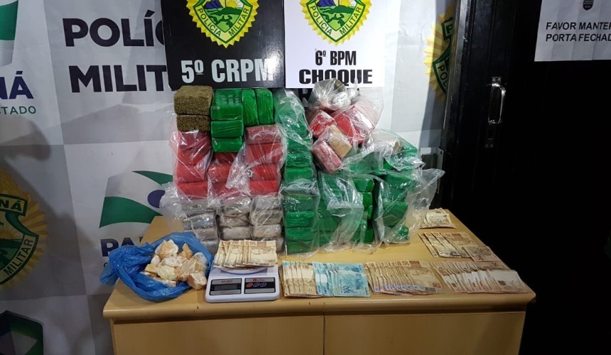 Jovem é preso com mais de 40 quilos de maconha e crack em Cascavel