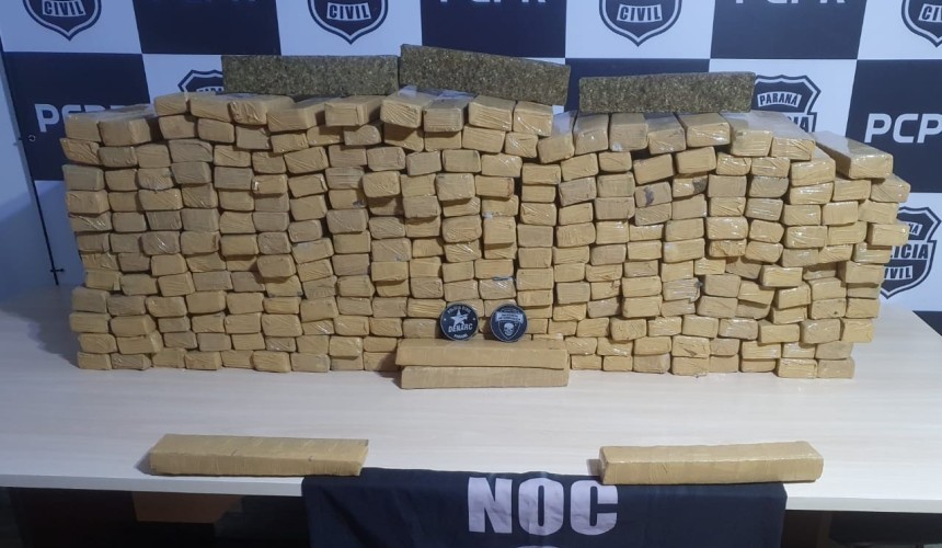 Denarc e DH apreendem em Cascavel, 250 quilos de maconha que seriam entregues no Rio Grande do Sul