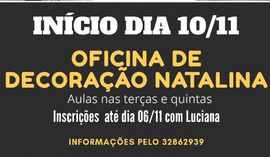 Inscrições para Oficina de Decoração Natalina em Capitão encerram na próxima sexta