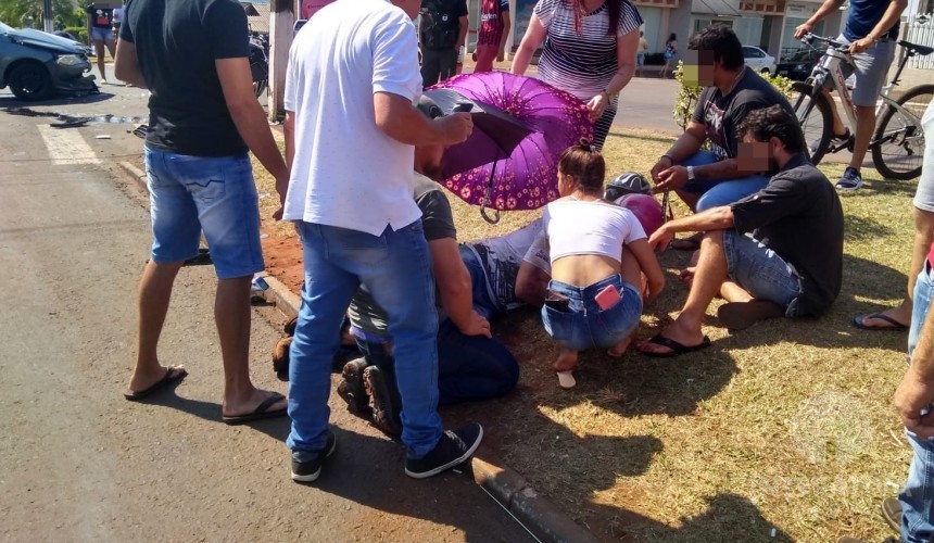 Motociclista fica ferido após colisão no centro de Capitão