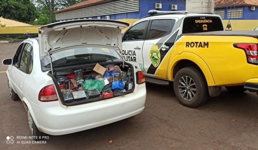 Equipe da Rotam apreende veículo carregado de cigarros eletrônicos, essências e acessórios em Boa Vista