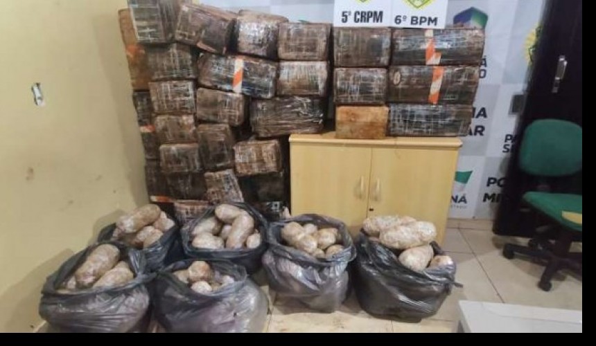 Polícia Militar apreende mais de meia tonelada de maconha em Santa Tereza