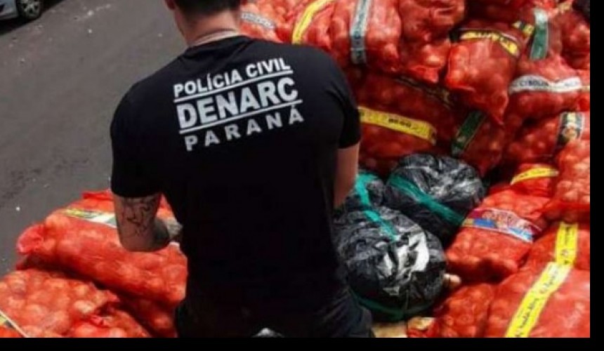 Denarc apreende 1,5 tonelada de maconha em carga de cebola, em Medianeira