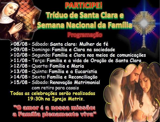 Paróquia Nossa Senhora Da Salete irá realizar Semana de programação especial