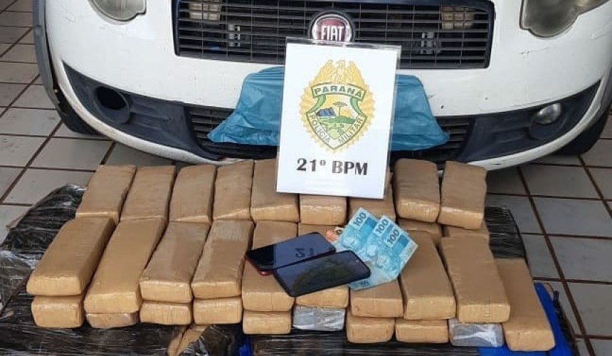 Casal é preso com 128 kg de maconha em Nova Prata do Iguaçu