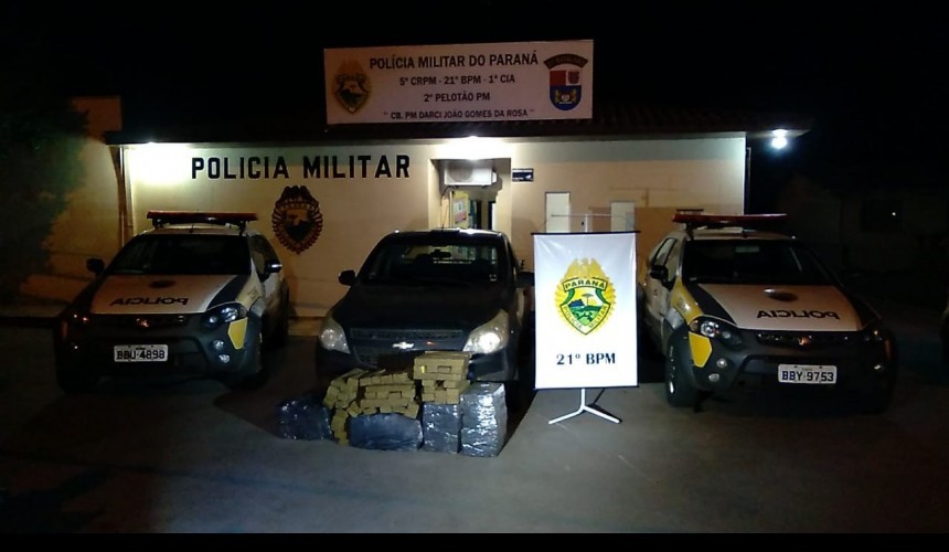 Polícia Militar apreende 144 quilos de maconha em Marmeleiro