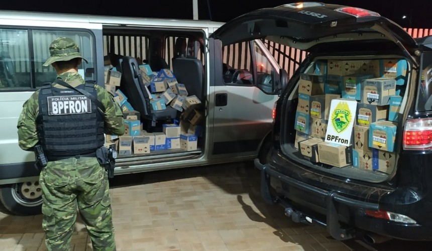 Polícia encontra depósito com 533 caixas de desodorantes da Argentina, em Santo Antônio do Sudoeste