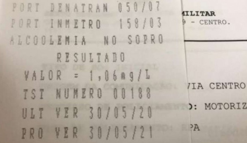 Homem é detido por embriaguez ao volante em Três Barras do Paraná