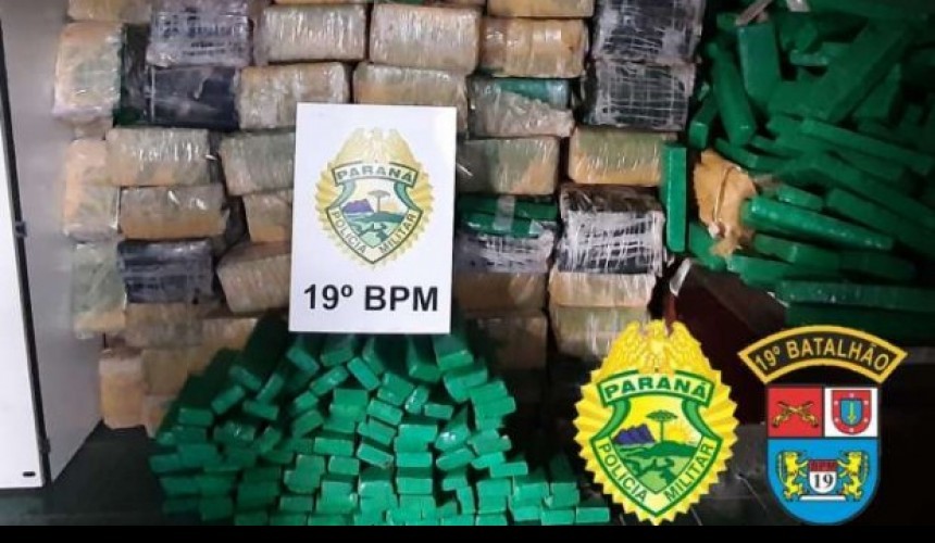 Policiais militares apreendem uma tonelada e meia de maconha em Santa Helena