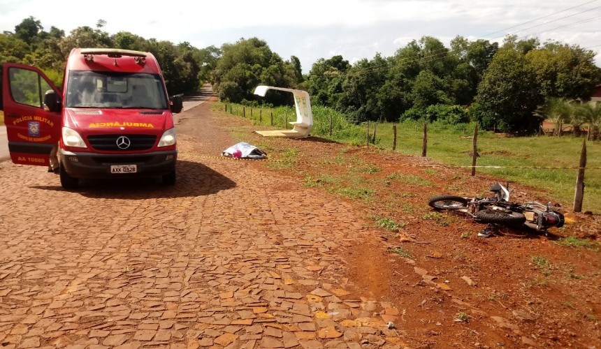 Colisão entre carro e moto deixa um vitima fatal na PR 281 em Planalto