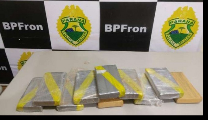 Mais de 10 kg de cocaína são apreendidos pelo BPFron em Guaíra