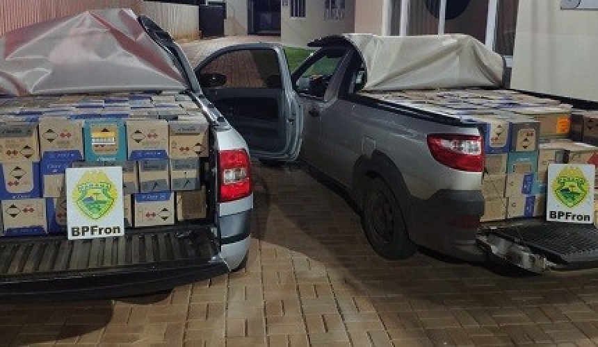 BPFRON apreende veículos com produtos contrabandeados durante Operação Hórus em Santo Antônio do Sudoeste