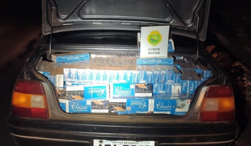 ROTAM apreende veículo com cigarros contrabandeados em Realeza