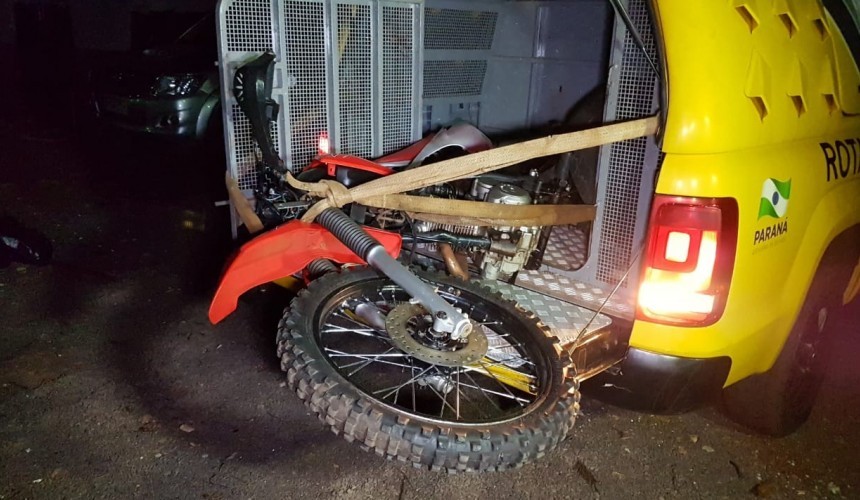 Rapaz é detido pela Rotam em Lindoeste pilotando moto com chassi raspado