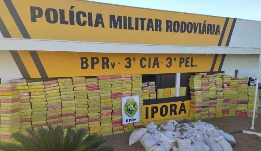 4 toneladas de maconha são apreendidas pela Polícia Rodoviária de Iporã