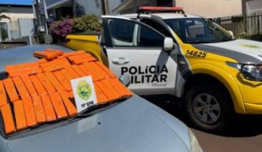 PM apreende carro carregado com maconha, no interior de Missal