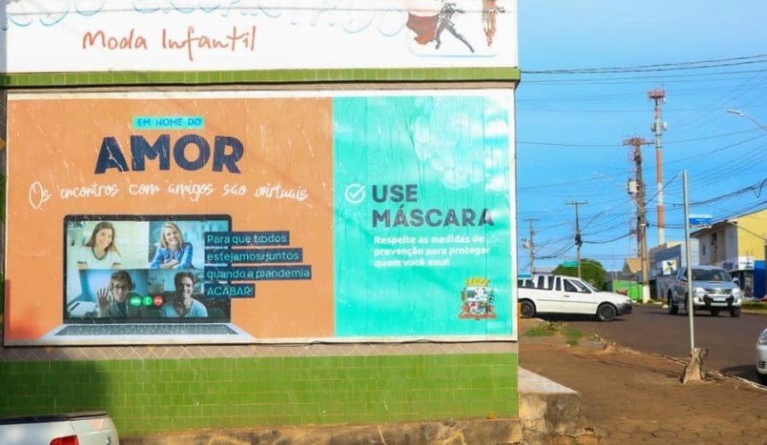 COVID 19: Capitão realiza campanha de conscientização e prevenção com outdoors espalhados pela cidade