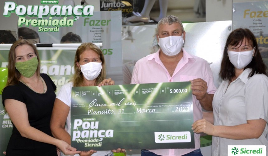 Associado Sicredi de Planalto/PR ganha R$ 5 mil em campanha de incentivo à poupança