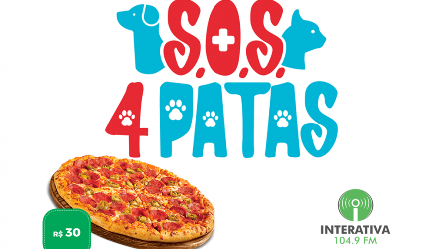 Para arrecadar fundos, ONG S.O.S 4 Patas de Capitão lança promoção de venda de pizzas