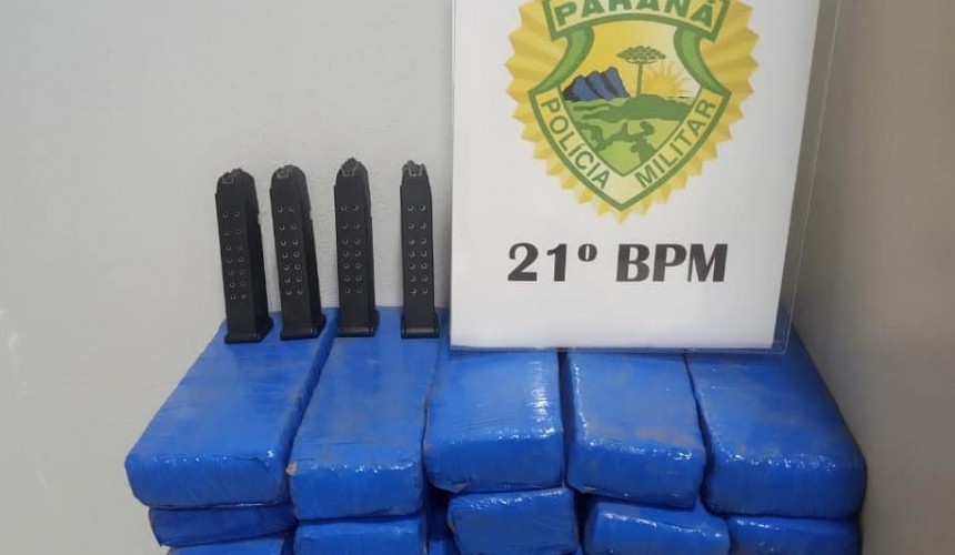Após acompanhamento tático, PM apreende 38,6 de maconha, em Nova Prata do Iguaçu