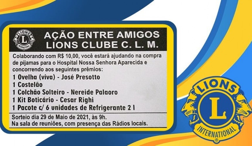 Ação entre Amigos: Lions Clube de Capitão irá doar pijamas para o hospital Nossa Senhora Aparecida