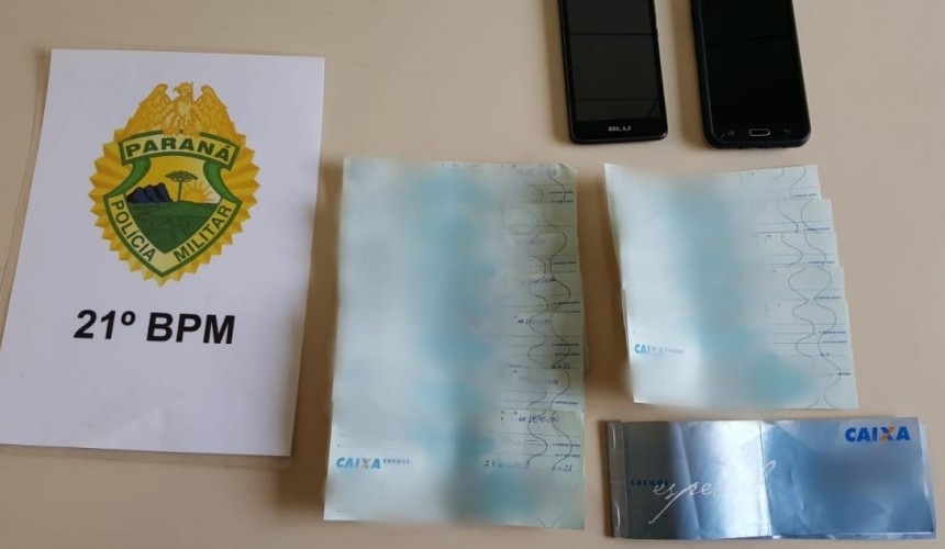 Casal é preso portando folhas de cheque furtadas em Santa Izabel do Oeste