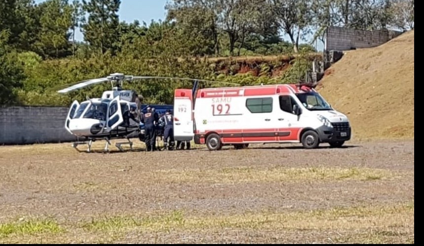 Boa Vista da Aparecida: Após sofrer um AVC, mulher é transferida de helicóptero para o Hospital Universitário